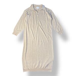 Things Between‎ Tan Natural Carmen Long Sleeve Maxi Dress Size S Boho Lagenlook